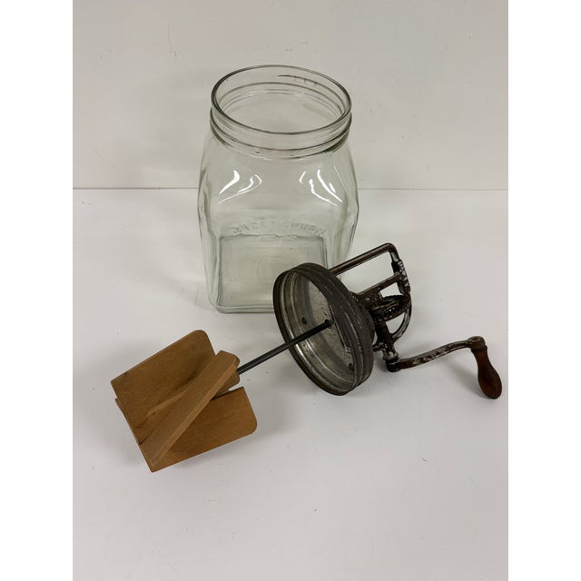 Charcoal Antique Dazey No. 40 Glass Butter Churn, 1922 Patent, Cast Iron & Wood For Sale - Image 8 of 16