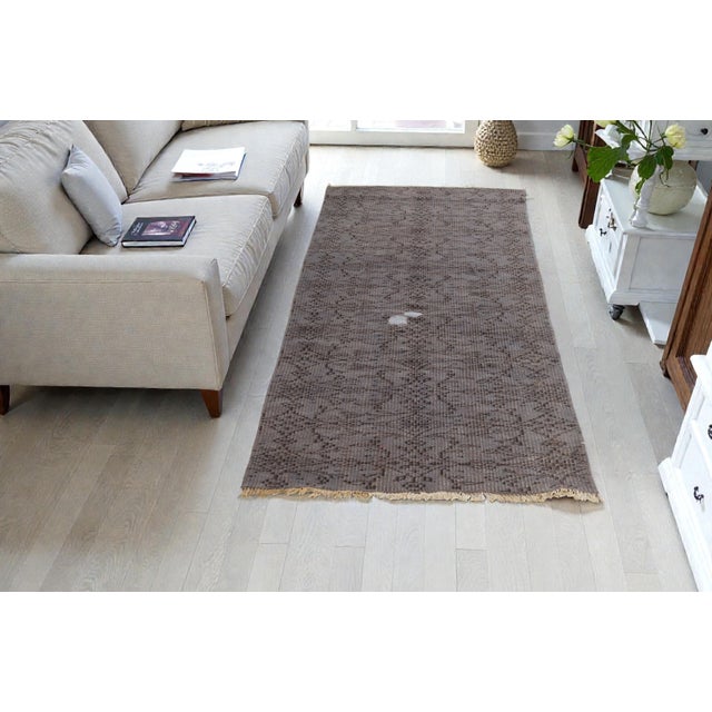 Gray Vintage Anatolian Oushak Rug For Sale - Image 8 of 10