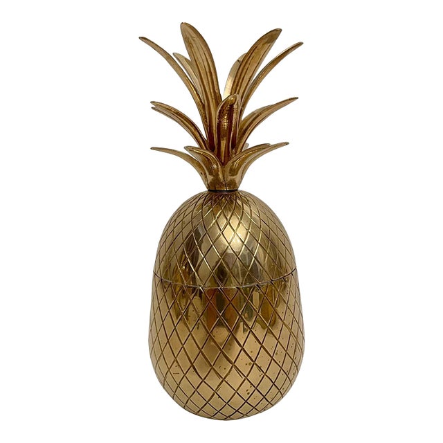 Solid Brass Pineapple Covered Container Chairish