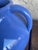 1920s Antique Zanesville Ohio Art Pottery Gloss Cornflower Blue Double Handle Vase For Sale - Image 5 of 6
