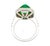 4.49 Carat Sugarloaf Cabochon Cut Colombian Emerald and Diamond Halo Ring in 18k, Size 6.75 For Sale In Miami - Image 6 of 10