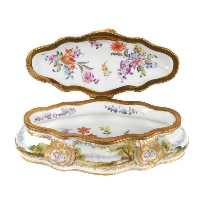 Late 19th Century Late 19th Century Antique Hand Painted Lozenge Shaped Sèvres Porcelain Dresser Box For Sale - Image 5 of 7