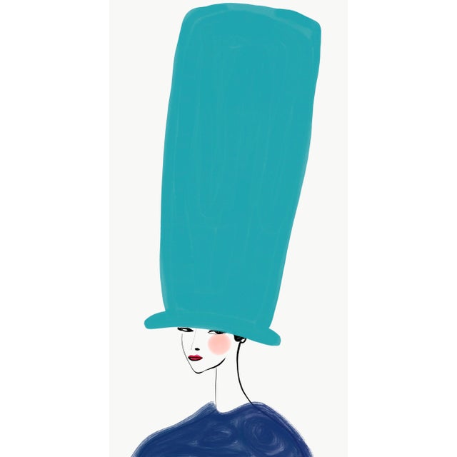 Chapeau Long Blue by Annie Naranian For Sale