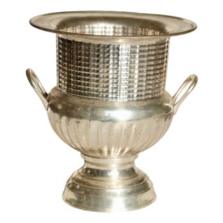 Antique Silver-Plated Metal Champagne Bucket with Handles, 1960s For Sale