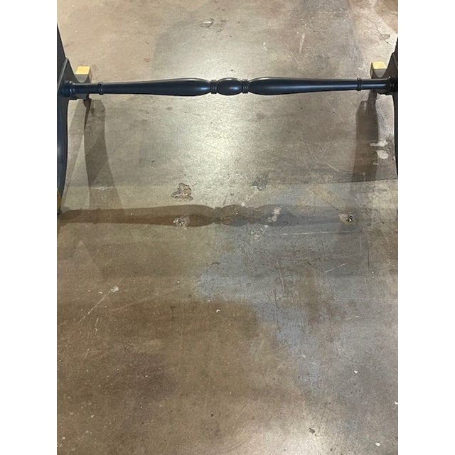 Vintage Baker Navy Lacquered Drop Leaf Table For Sale - Image 4 of 10