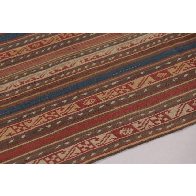 Traditional Vintage Persian Kilim Runner, Intricate Geometric Stripes - Rug & Kilim For Sale - Image 3 of 9