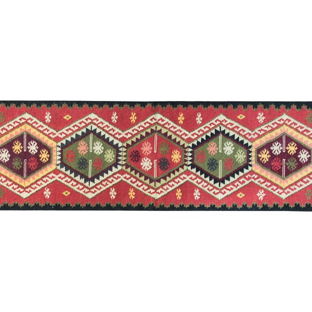 Red Vintage Afghani Kilim Runner For Sale - Image 8 of 16