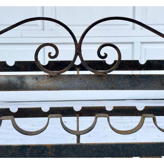 Vintage Rustic Iron Indoor/Outdoor Wine Rack Chairish