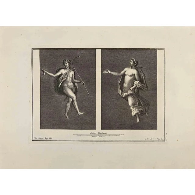 Offering from "Antiquities of Herculaneum" is an etching on paper realized by Filippo Morghen in the 18th Century. Signed...