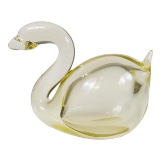 Vintage Hand Blown Swan Bird Model Figurine For Sale