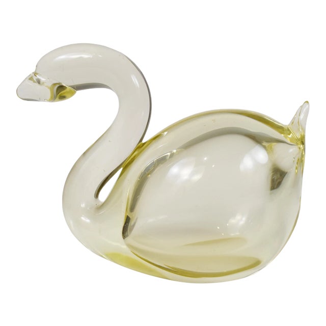 Vintage Hand Blown Swan Bird Model Figurine For Sale