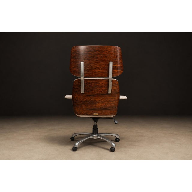 Carlo Fongaro - Tall Dinamarquesa Swivel Chair in Rosewood & Chenille, 1960s For Sale - Image 10 of 18