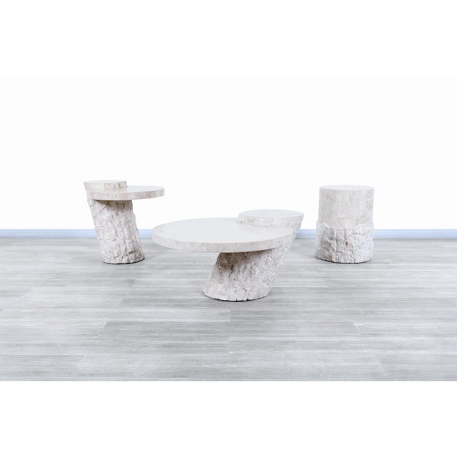 Mid-Century Modern 1980s Vintage Tessellated Stone Coffee Table and Side Tables - Set of 3 For Sale - Image 3 of 8