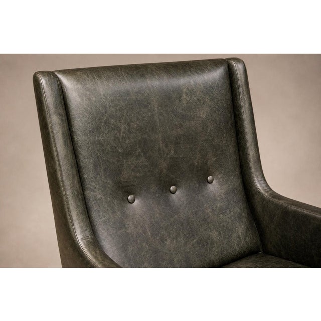 “Holperin” Executive Armchair in Green Leather & Brazilian Rosewood, Sergio Rodrigues for Oca, Brazil, 1962 For Sale - Image 9 of 18