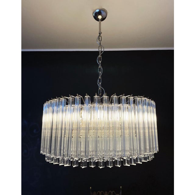 1990s Large Triedri Murano Glass Chandelier, 1995 For Sale - Image 5 of 18