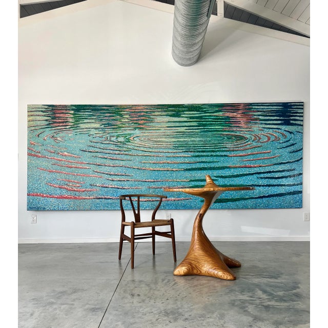 1980s 1989 "Deep Waters Run Still" Pointillist Landscape Oil Painting by Chester Overlock For Sale - Image 5 of 10