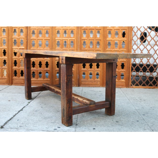 Farmhouse Vintage Farmhouse Solid Wood Table, 1930s For Sale - Image 3 of 12