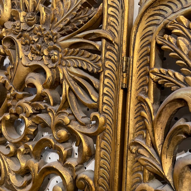 Antique Gilded Wooden Partition Screen For Sale - Image 10 of 12
