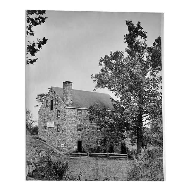 Rare George Washington's Gristmill – Original Vintage Black & White Photograph c.1930s Colonial Revival Era For Sale