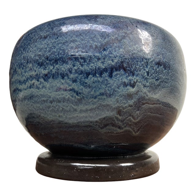 ​Japanese Glazed Ceramic Plant Stand, 1960s For Sale