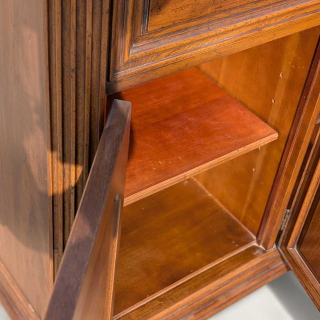 Henredon 1970s Credenza – Traditional Walnut Sideboard With Brass Pulls & Adjustable Shelving, 66” Vintage Cabinet For Sale - Image 15 of 18