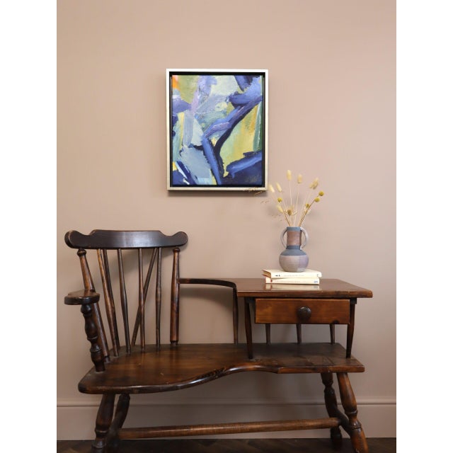 Mid-Century Modern Mid-Century Modern 'Blue Interlude' Vintage Swedish Original Abstract Oil Painting, Framed For Sale - Image 3 of 13