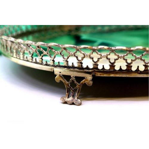 Silver Tray with Wire Rack and Resting on Four Cut-Out Feet For Sale - Image 5 of 6