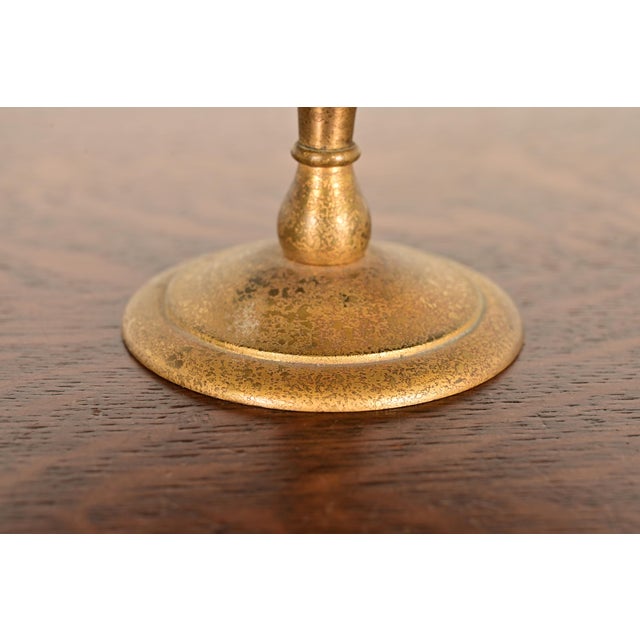Tiffany Studios New York Bronze Doré Pedestal Bowl or Compote Dish With Abalone Inlay For Sale - Image 11 of 15