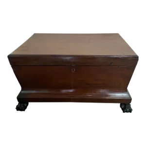 Early 1900s Large Antique Mahogany Trunk