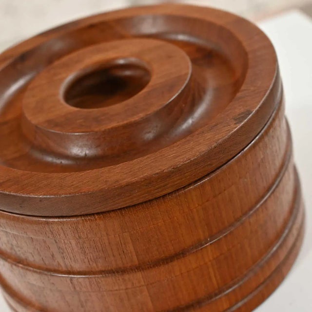 1960’s Scandinavian Modern Jens Quistgaard for Dansk Designs Teak Ice Bucket For Sale - Image 11 of 13