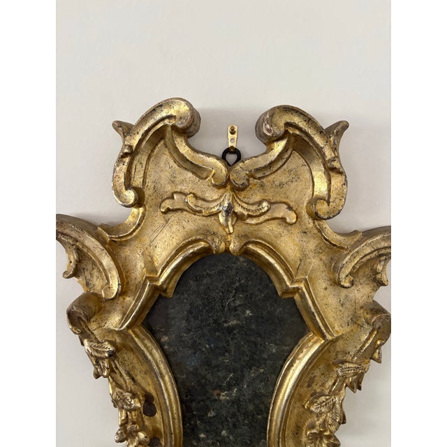 Pair of 18th Century Italian Rococo Giltwood Mirrors For Sale - Image 4 of 7