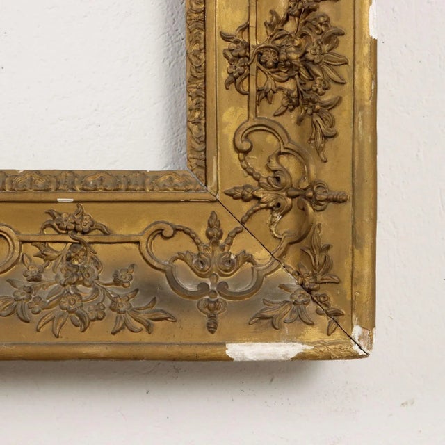 Wood Pastille Golden Carved Frame For Sale - Image 7 of 12