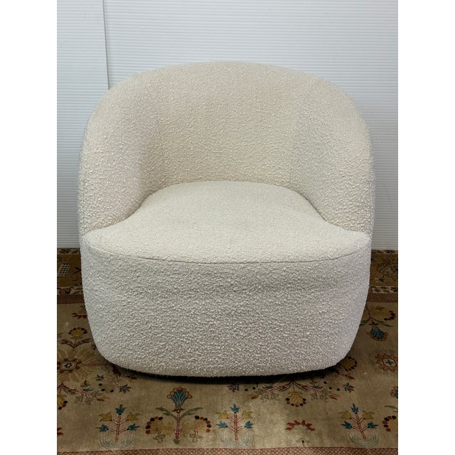 CB2 Goop for Cb2 Gwyneth Swivel Chair, Ivory Boucle For Sale - Image 4 of 12