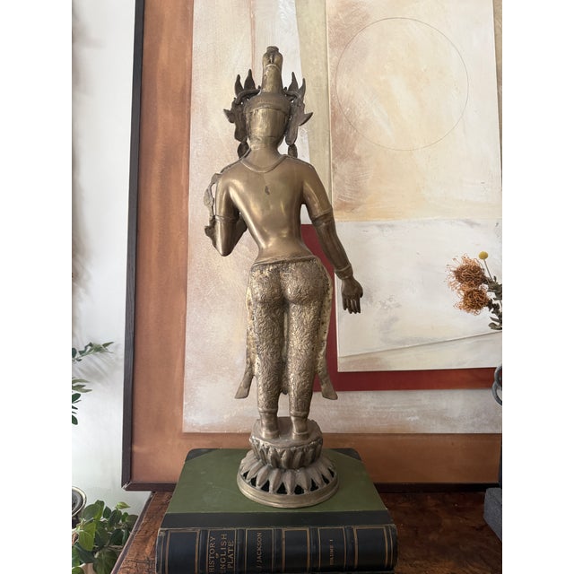 Large Brass Shiva Statue 30” Hindu Deity Sculpture For Sale - Image 4 of 12