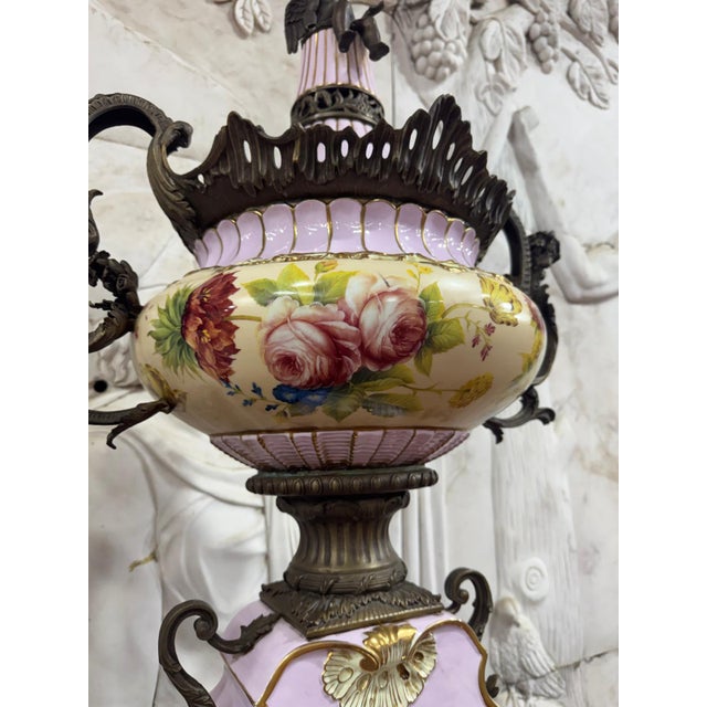 Hand-Decorated Porcelain Vases, 1870, Set of 2 For Sale - Image 3 of 9