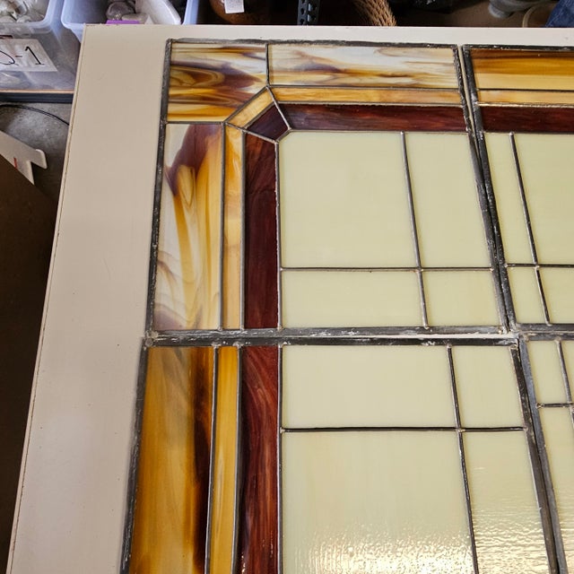 This rare six-panel slag glass window, crafted in the 1940s, transcends its original purpose to stand as an architectural...