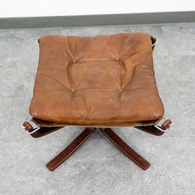 Mid Century Danish Modern Ottoman Foot Stool Sigurd Ressell Falcon Vatne Norway For Sale - Image 11 of 12