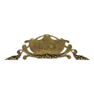 Art Deco Italian Venchi Brass Sign, 1940s For Sale