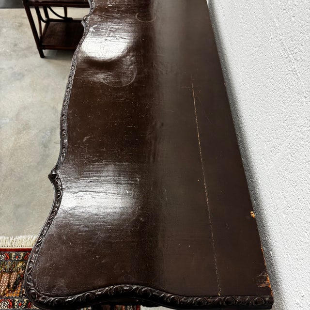 Napoleon III Louis XV Style Walnut Console Table For Sale - Image 3 of 14