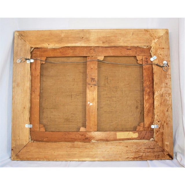 Paint Antique Original Oil Dutch Oil Painting of Barnyard Scene by Edward Quitton For Sale - Image 7 of 7