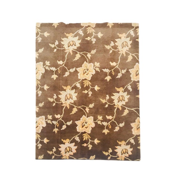 Nepalese Floral Rug, 1980s For Sale