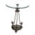 Vintage Verdigris Bronze Neoclassical Style Glass End Table For Sale