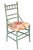 A Super Charming Vintage Pale Blue Painted Bamboo Chair with Upholstered Floral Seat. 36H, 19W, 19D Seat 19H