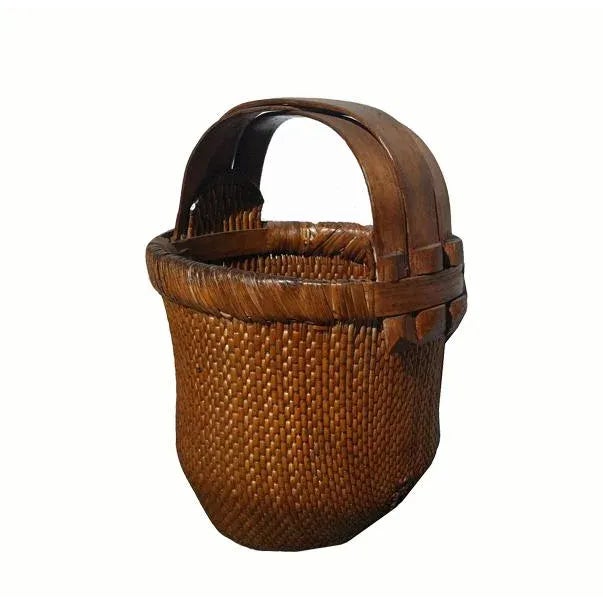 Chinese Antique Chinese Hand-Woven Basket For Sale - Image 3 of 5