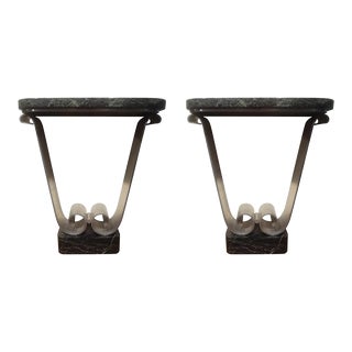 1930s Pair of French Art Deco Console Tables Attributed to André Arbus For Sale