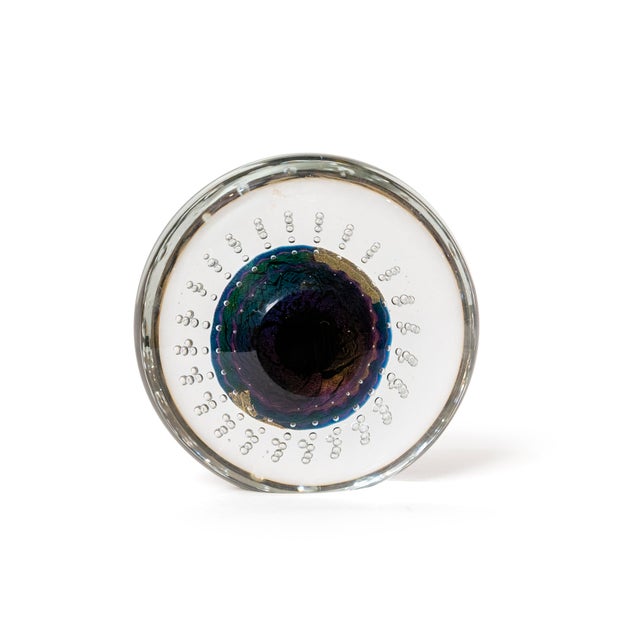 Robert Eickholt Cosmic Series Art Glass Paperweight, Dichroic, Signed 1994 For Sale - Image 4 of 5