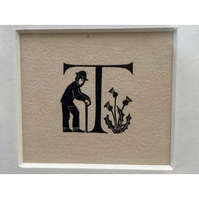 Eric Gill, Decorative Initial Letters, Autumn Midnight, 1923-1929, Wood Engravings, 1929, Set of 4 For Sale - Image 9 of 16