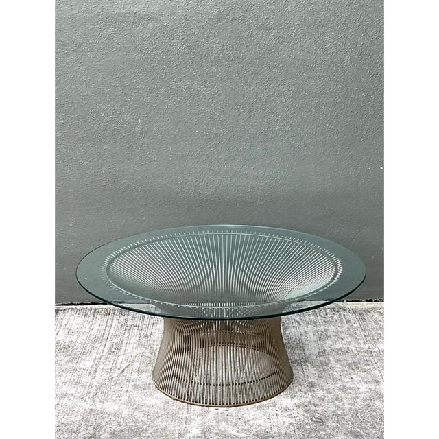 Warren Platner Glass and Steel Coffee Table For Sale - Image 10 of 12