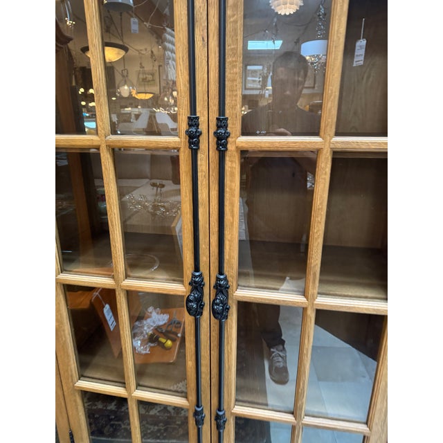 Brown Restoration Hardware French Casement Cabinet For Sale - Image 8 of 12