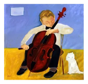 Monika Rossa, Cellist, 2016, Oil on Canvas